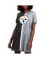 Фото #1 товара Women's Black Pittsburgh Steelers Ace Tie-Dye T-shirt Dress