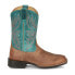 Фото #1 товара Justin Boots Zeke Wide Square Toe Cowboy Mens Brown, Green Casual Boots UN7130