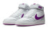 Кеды Nike Court Borough Mid 2 GS Бело-фиолетовые 35.5 - фото #3