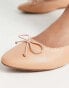 Truffle Collection Wide Fit round toe ballet flats in beige