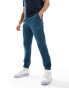 Armani EA7 logo nylon cuffed joggers in mid blue co-ord