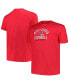 Men's Red Distressed Georgia Bulldogs Big and Tall Football Helmet T-shirt