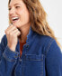 Women's Belted Denim Wrap Jacket, Created for Macy's