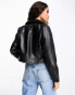 ASOS DESIGN Petite ultimate faux leather biker jacket in black