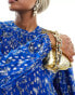 Never Fully Dressed metallic long sleeve maxi dress in cobalt Kobaltblau-Metallic, 34 - фото #4