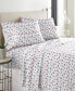 Фото #1 товара Bright Snowflake Heavy Weight Cotton Flannel Sheet Set, Queen