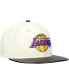 Фото #3 товара Men's White/Black Los Angeles Lakers Faux Leather - Polyurethane Visor Two-Tone 59FIFTY Fitted Hat