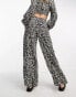 Miss Selfridge tab side wide leg palazzo trouser co-ord in mono heart print