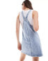 Tommy Jeans zip denim mini dress in light wash