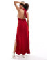 Miss Selfridge textured maxi dress in red