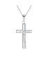 ფოტო #1 პროდუქტის Simple Christian Catholic Religious Jewelry Large Jesus Crucifix Cross Necklace Pendant For Women Sterling Silver 2 Inch