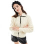 Фото #1 товара Vero Moda collar detail cardigan with contrast tipping in cream