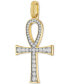 Фото #2 товара Esquire Men's Jewelry cubic Zirconia Ankh Pendant in 14k Gold-Plated Sterling Silver, Created for Macy's