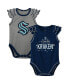 ფოტო #1 პროდუქტის Unisex Newborn Infant Navy and Gray Seattle Kraken Shining All-Star Two-Piece Bodysuit Set