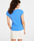 ფოტო #2 პროდუქტის Women's Knit Side-Tie T-Shirt, Created for Macy's