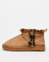 Фото #2 товара ASOS DESIGN Zuric bootie slippers in chesnut and leopard