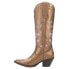 Dingo Poppy Floral Metallic Embroidery Studded Snip Toe Cowboy Womens Brown Cas