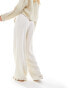 Stradivarius Petite linen look pull on trouser in oatmeal M - фото #8