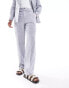 Фото #2 товара ASOS DESIGN wide suit trouser in blue linen stripe