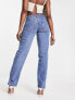 Фото #2 товара Missyempire low rise split leg jeans in blue