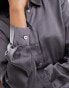 New Look satin shirt in dark grey