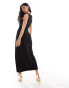 ASOS DESIGN sleeveless midi dress with buckle detail in black