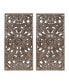 Фото #3 товара Botanical Panel Distressed Carved Wood 2-Piece Wall Decor Set