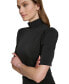 ფოტო #4 პროდუქტის Women's Mock-Neck Puff-Sleeve Top