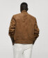 Men's Zipper Detail Suede-Effect Jacket