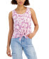 Фото #1 товара Juniors' Butterfly Tie-Front Tank Top