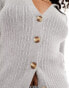 Фото #3 товара Glamorous rib knit button front cardigan in grey marl