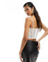 ASOS DESIGN boned lace corset with cup detail in white weiß, 36 - фото #4