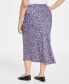 Plus Size Floral Midi Slip Skirt, Created for Macy's