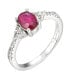 Фото #1 товара Beautiful silver ring with ruby Precious Stone SRC0203T