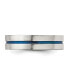 ფოტო #2 პროდუქტის Stainless Steel Polished Blue IP-plated Grooved Band Ring