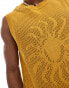 ASOS DESIGN knitted crochet vest in yellow with sunshine texture