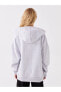 Kapüşonlu Düz Uzun Kollu Oversize Kadın Fermuarlı Sweatshirt