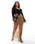 Фото #1 товара ASOS DESIGN Curve sheer maxi skirt in leopard print