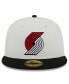 Фото #3 товара Men's Cream, Black Portland Trail Blazers Retro City Conference Side Patch 59Fifty Fitted Hat