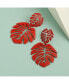 ფოტო #3 პროდუქტის Women's Red Palm Leaf Drop Earrings