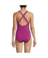 Фото #2 товара Women's Chlorine Resistant Shine X-Back High Leg Soft Cup Tugless One Piece Swimsuit