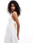 Фото #2 товара The Frolic sandy shirred back tiered maxi beach dress in off white