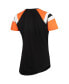 Фото #3 товара Women's Black, Orange San Francisco Giants Game On Notch Neck Raglan T-shirt