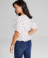 Фото #2 товара Women's Scoop-Neck Smocked Woven Top, Created for Macy's