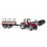 Фото #6 товара Bruder Massey Ferguson + Frontloader and timber trailer - Black - Red - Silver - Tractor model - Plastic - 3 yr(s) - Boy - 1:16