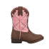 Roper Lacy Checkered Square Toe Cowboy Toddler Girls Brown, Pink Casual Boots 0