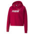 Фото #3 товара Puma Ess+ Cropped Metallic Logo Pullover Hoodie Womens Red Casual Outerwear 5868