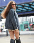 Фото #2 товара ASOS DESIGN real suede oversized bomber in blue