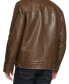 Men's Faux Leather Laydown Collar Jacket