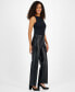 Women's Faux-Leather Faux-Fly Pants